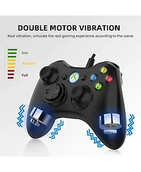 Wired Pc Game Controller Joystick Gamepad Double Motor Vibration for Xbox 360 & Pc Windows