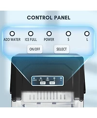 Zafro Portable Ice Maker, 26.5 lbs/day, Self-Cleaning, 9 Cubes 6-9 mins, Double Handle, 2 Sizes Bullet Ice, Includes Scoop & Basket, Perfect fo