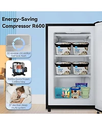 Zafro Compact Upright Freezer, 2.3 Cu Ft with Handle, Removable Shelves, Adjustable Thermostat, Low Noise Design for Bedroom, Apartment or Office