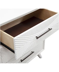 Modern Groovy 1-Drawer Wood Nightstand for Small Spaces