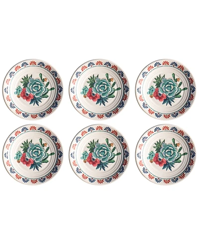 Abode Homewares Desert Succulent 6-Pc. Salad Plates, Service For 6