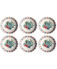 Abode Homewares Desert Succulent 6-Pc. Salad Plates, Service For 6