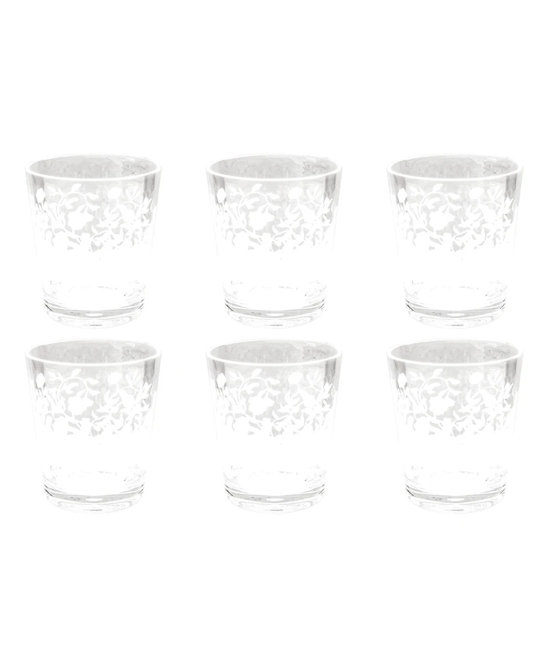 Abode Homewares Vines Etch Stemless Glasses, Set of 6
