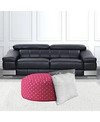 Cotton Round Polka Dots Pouf Cover for Living Room and Bedroom Decor