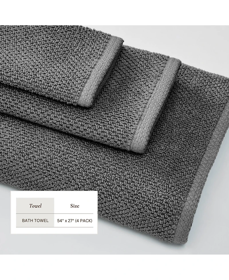 Linery & Co. Cotton Textured -Piece Bath Towel Set