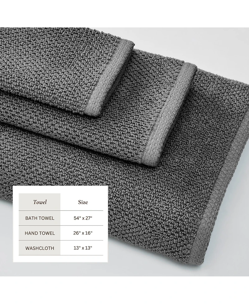 Linery & Co. Cotton Textured -Piece Bath Towel Set