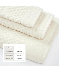 Linery & Co. Quick-Drying Cotton Diamond Waffle Textured -Piece Bath Towel Set