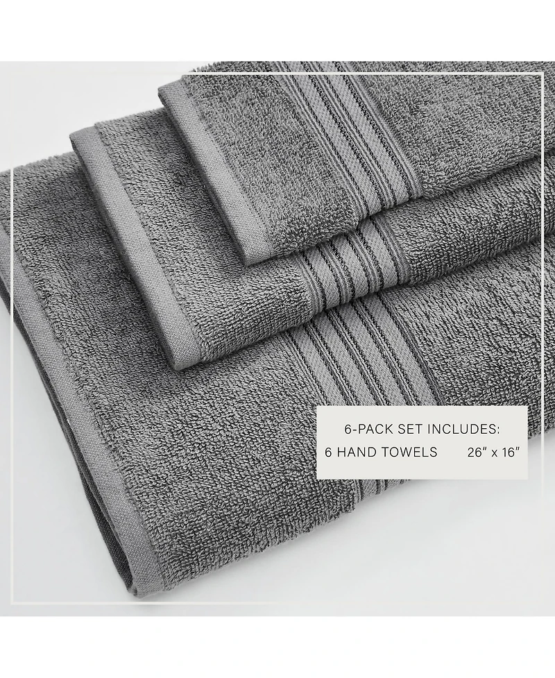 Linery & Co. Quick-Drying Cotton 6-Piece Hand Towel Set