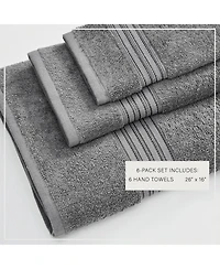 Linery & Co. Quick-Drying Cotton 6-Piece Hand Towel Set