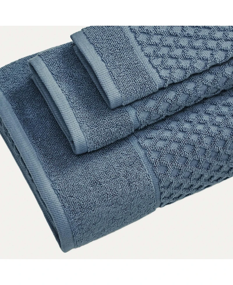 Linery & Co. Quick-Drying Cotton Diamond Waffle Textured Bath Towel, 54" x 27"