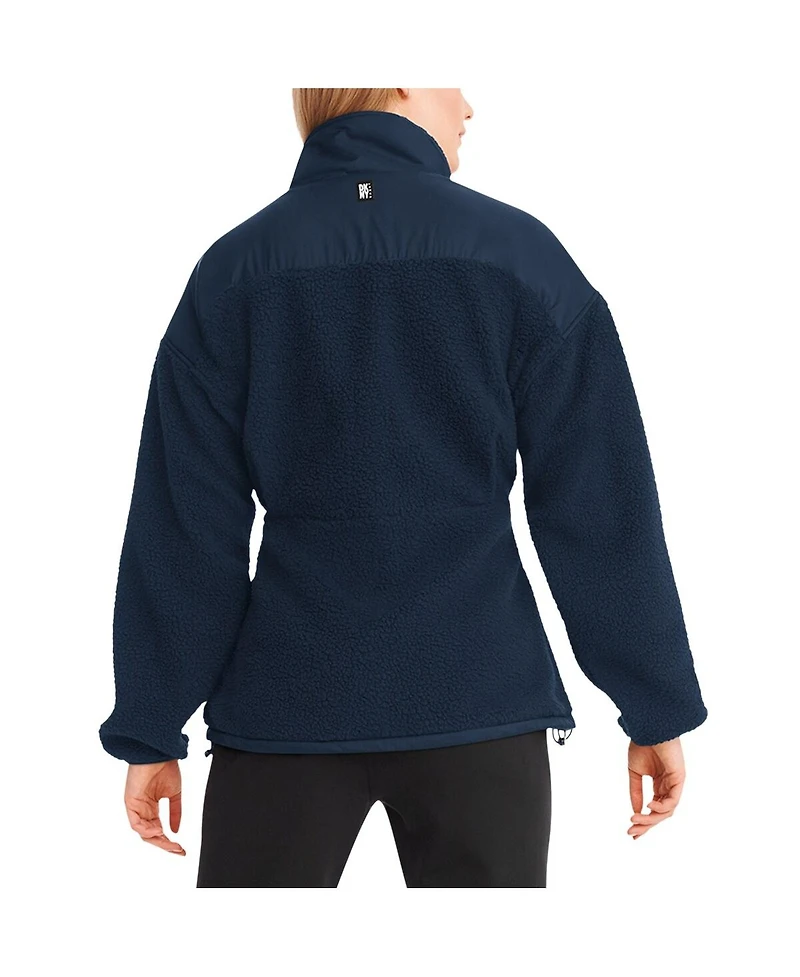 Dkny Sport Women's Navy Buffalo Bills Drew Mixed Media Full-Zip Jacket