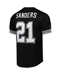 Mitchell & Ness Men's Deion Sanders Black Dallas Cowboys Retired Player Name Number Mesh Top