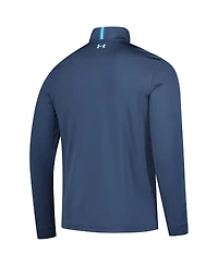 Under Armour Men's Blue The Players Drive Chest Stripe Quarter-Zip Pullover Sweatshirt