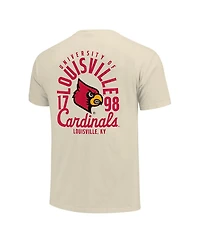 Image One Men's Cream Louisville Cardinals Comfort Colors Mascot Overlay T-Shirt