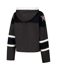 '47 Brand Women's Charcoal Vegas Golden Knights Cropped Superior Lacer Pullover Hoodie