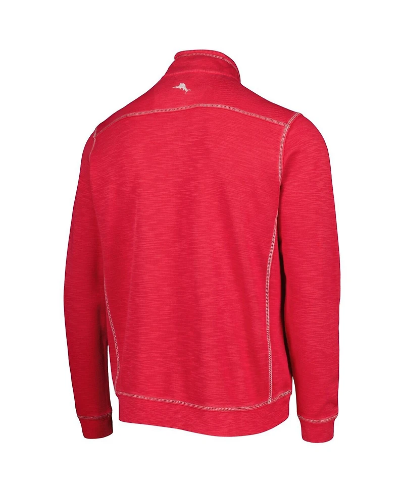 Tommy Bahama Men's Crimson Washington State Cougars Sport Tobago Bay Tri-Blend Mock Neck Half-Zip Jacket