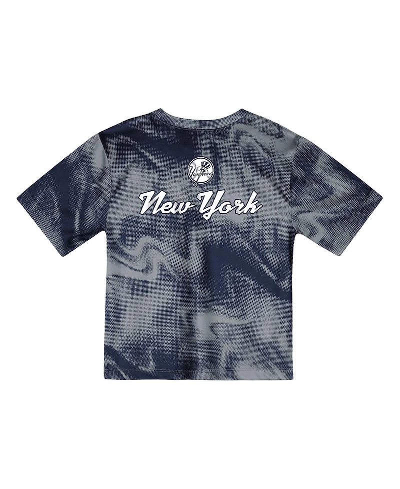 Outerstuff Toddler 2-Piece Gray/Navy New York Yankees Pinch Hitter Infielder T-Shirt and Shorts Set