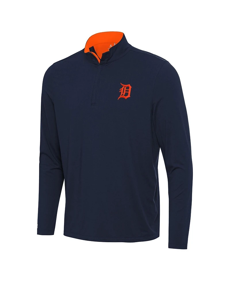 Antigua Men's Navy Detroit Tigers Content Quarter-Zip Top