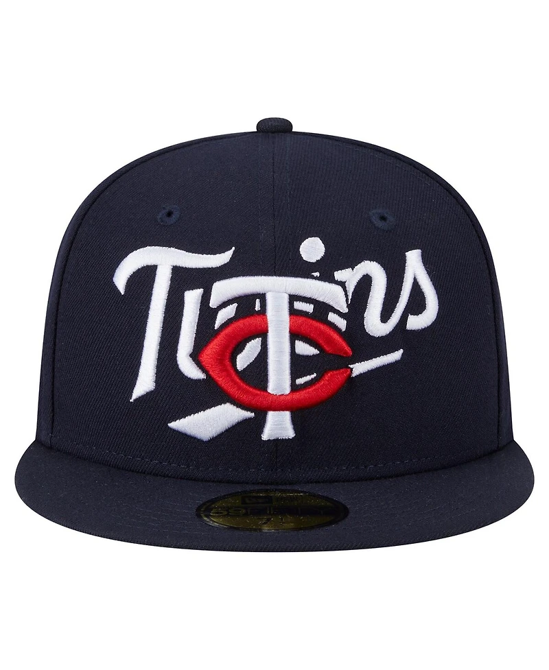 New Era Men's Navy Minnesota Twins Overlap 59FIFTY Hat