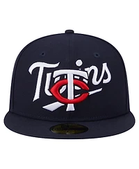 New Era Men's Navy Minnesota Twins Overlap 59FIFTY Hat
