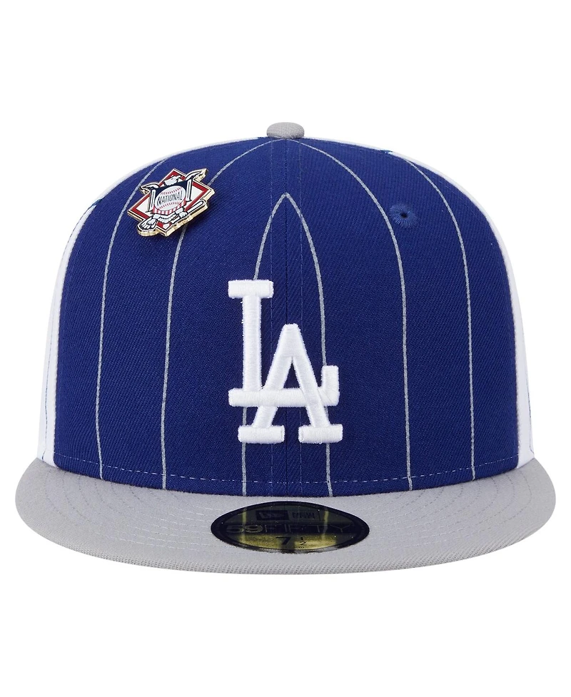 New Era Men's Dark Blue Los Angeles Dodgers Pinstripe 59FIFTY Hat