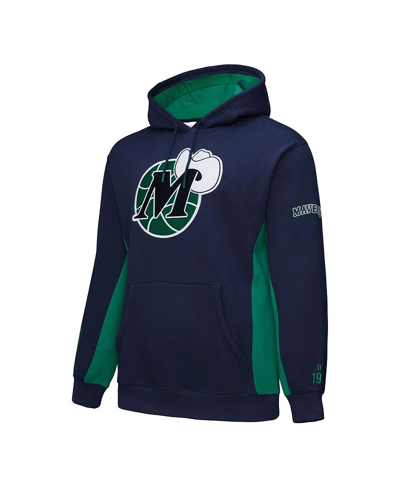Mitchell & Ness Men's Navy Dallas Mavericks Hardwood Classics Team Origins Fleece Pullover Hoodie