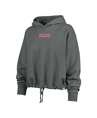 '47 Brand Women's Gray New York Rangers Bright Side Venice Cropped Pullover Hoodie