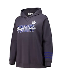 Fanatics Women's Charcoal Toronto Maple Leaves Plus Lightweight Fleece Raglan Pullover Hoodie
