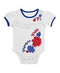 Outerstuff Newborn 3-Piece White/Royal Philadelphia Phillies Sweet Catcher Bodysuit, Headband and Skirt Set