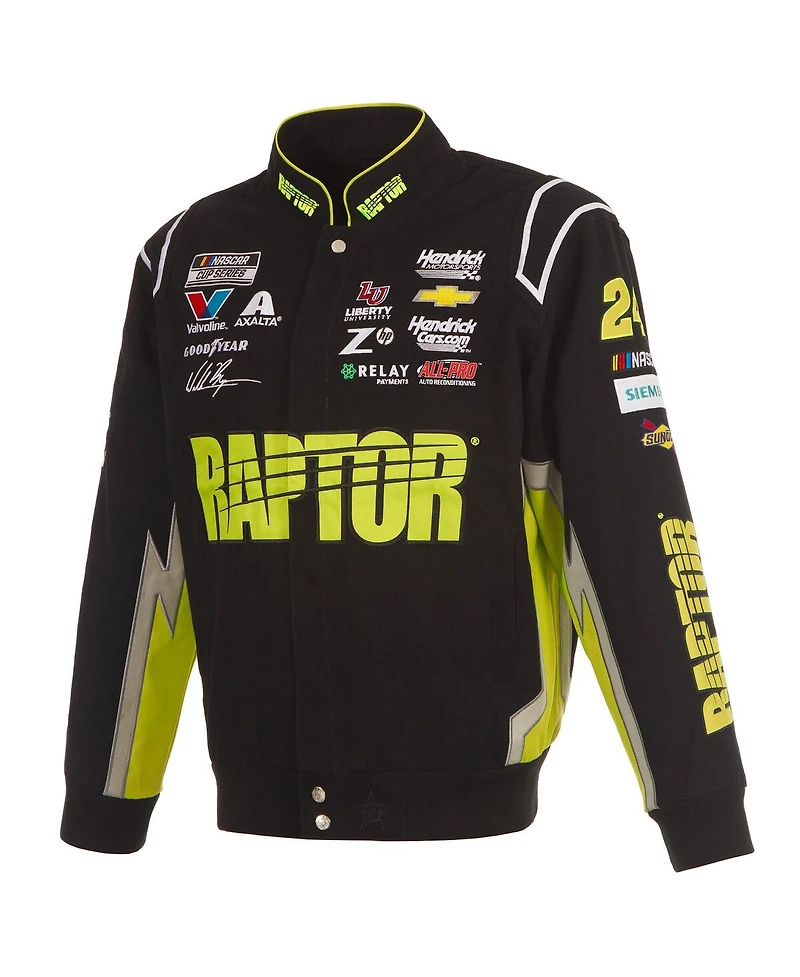 Jh Design Men's Black William Byron Raptor Full-Snap Twill Uniform Jacket