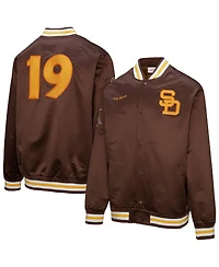 Mitchell & Ness Men's Tony Gwynn Brown San Diego Padres Legends Collection Vintage Satin Full-Snap Jacket