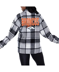 Gameday Couture Women's Gray Denver Broncos Field Side Fun Plaid Button-Up Overshirt