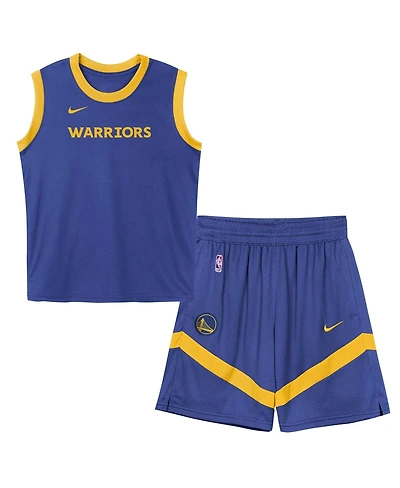 Nike Preschool Royal Golden State Warriors Mesh Tank Top and Shorts Set