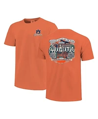 Image One Women's Orange Auburn Tigers Comfort Colors Campus Scene Drawing Script T-Shirt