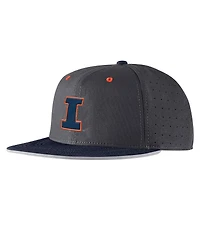 Nike Men's Anthracite Illinois Fighting Illini On-Field True Performance Baseball Fitted Hat