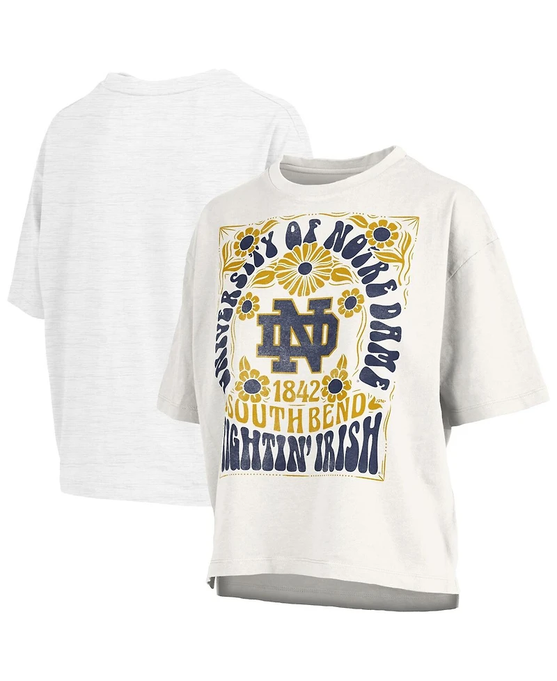 Pressbox Women's White Notre Dame Fighting Irish Harmony Oversized T-Shirt