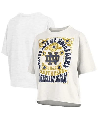 Pressbox Women's White Notre Dame Fighting Irish Harmony Oversized T-Shirt