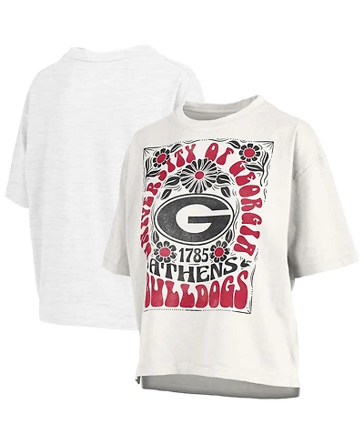Pressbox Women's White Georgia Bulldogs Harmony Oversized T-Shirt