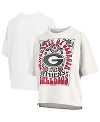 Pressbox Women's White Georgia Bulldogs Harmony Oversized T-Shirt