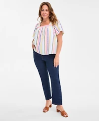 Style & Co Plus Printed Short-Sleeve Top, Exclusively at Macy's