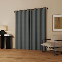 Sarasi Contrast Tweed Magnetic Closure 100% Blackout Grommet Curtain Panel