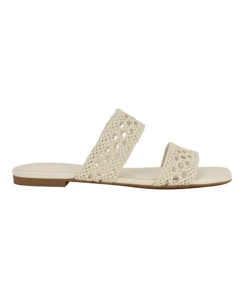 Calvin Klein Women's Florency Woven Slip-On Flat Sandals
