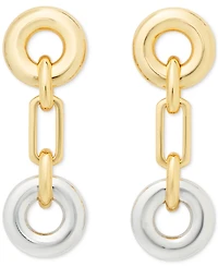 kate spade new york Two-Tone Interlock Linear Drop Earrings