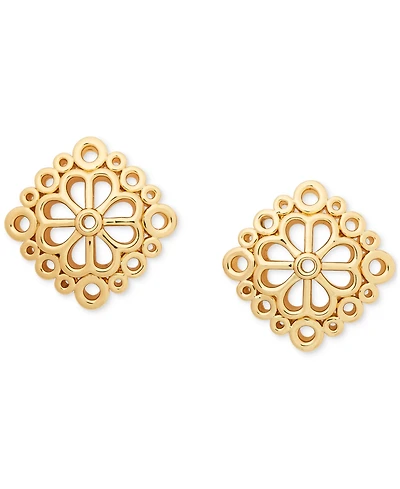 kate spade new york Gold-Tone Spade Flower Lace Stud Earrings