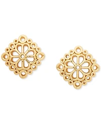 kate spade new york Gold-Tone Spade Flower Lace Stud Earrings