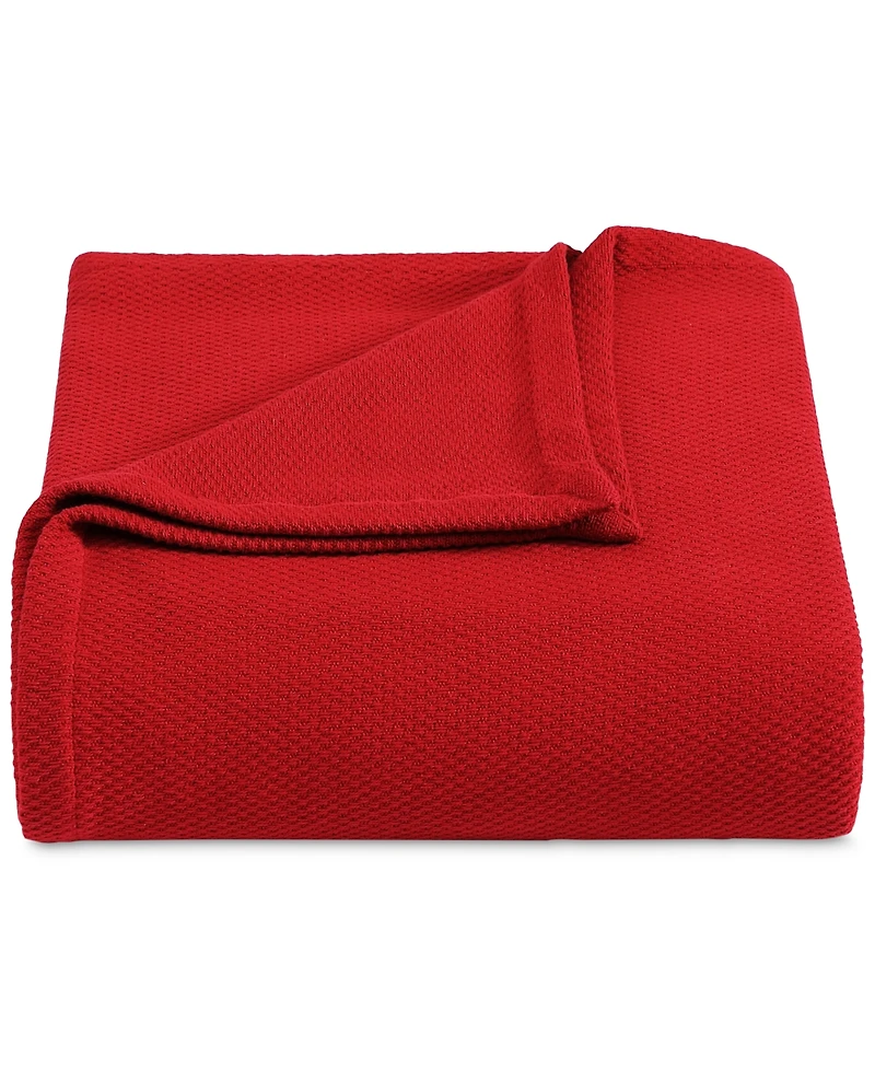 Tommy Hilfiger Solid Cotton Pique Blanket
