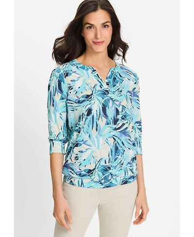 Olsen Women's Palm Print Tunic T-Shirt