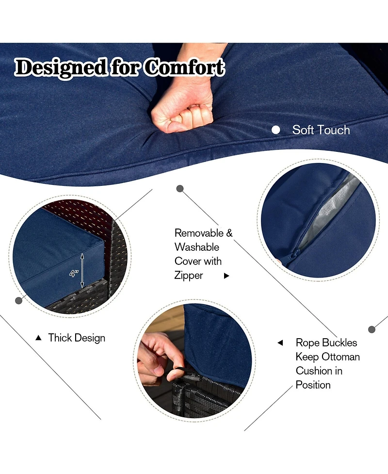 Gymax 8PCS Rattan Patio Sectional Furniture Set w/ Waterproof Cover & Cushions