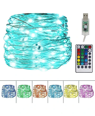 Usb Fairy String Lights 100 Led Waterproof 16 Colors 4 Lighting Modes Remote Control for Bedroom Christmas Decoration