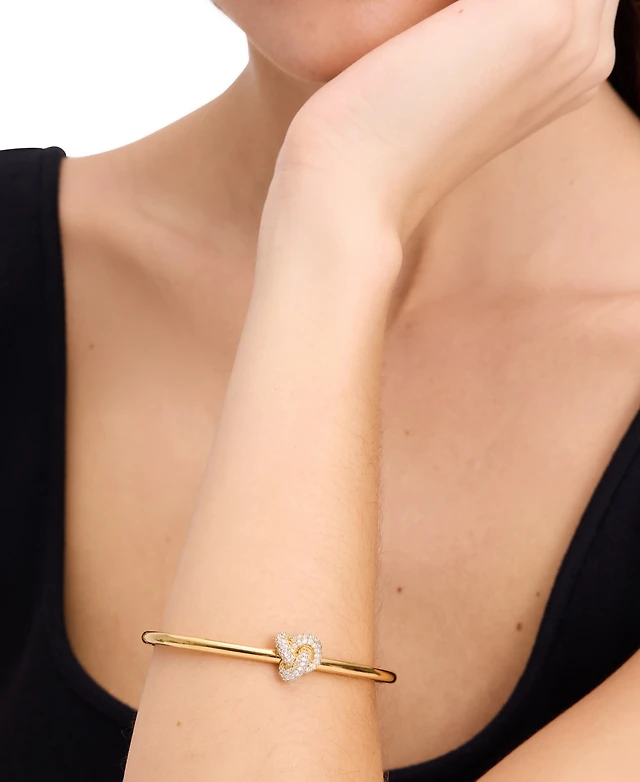 Shop Kate spade new york Gold-Tone Pave Double Knot Bangle